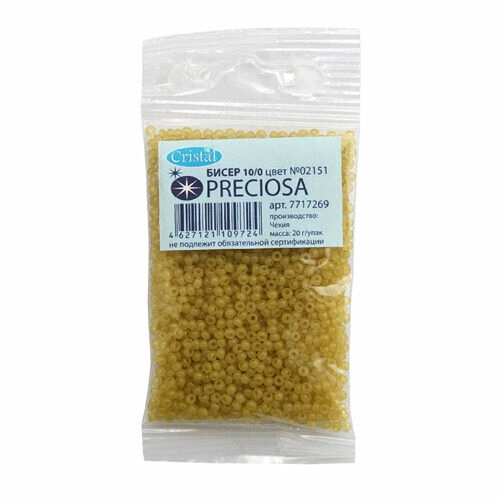 (02151) 331-19001-10/0 Бисер алебастр 10/0, круг.отв., 20гр Preciosa