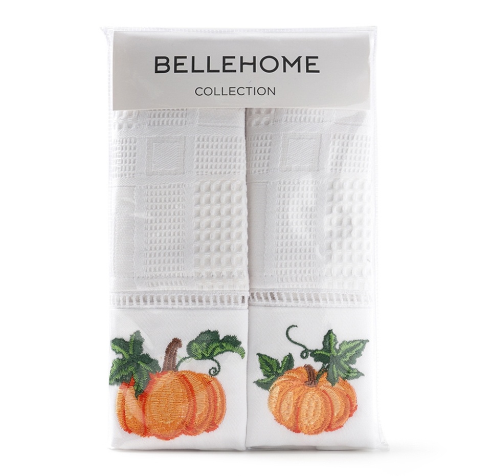 

Комплект Bellehome кухонных вафельных полотенец, спелая тыква, 2 шт.