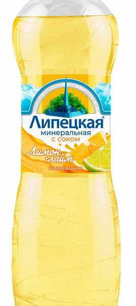 Вода минеральная Липецкая газированная со вкусом лимона и лайма