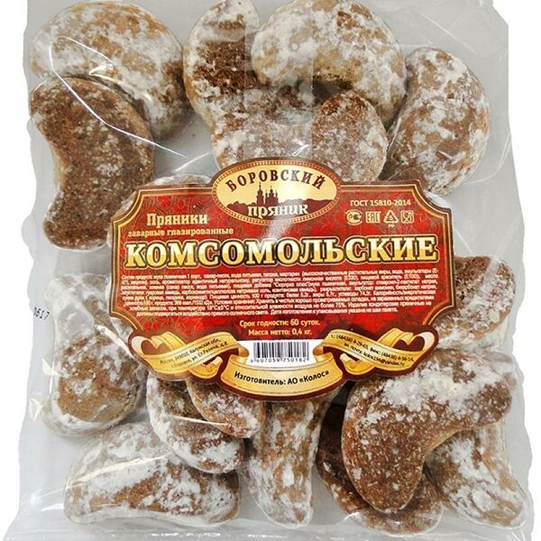Пряники Боровский пряник Комсомольские заварные глазированные 400 г