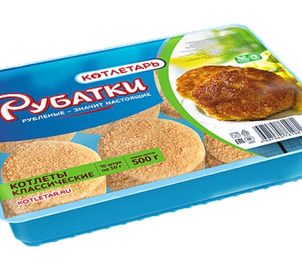 Котлеты Котлетарь Рубатки классические замороженные, 450г