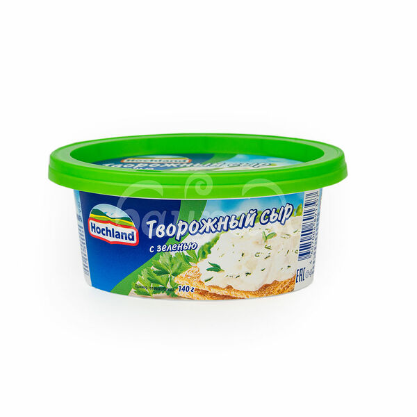 Сыр Творожный Хохланд 60% 140гр Ветчина Зелень ванночка овал