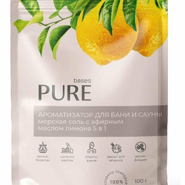 Соль для бани и сауны Pure Bases Соль и эфирное масло Лимон