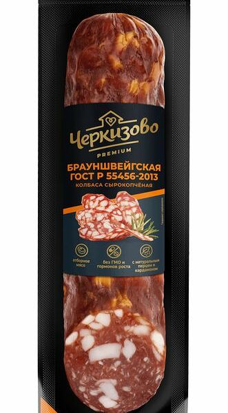 Колбаса сырокопчёная Черкизово Брауншвейгская полусухая категория А, 200г