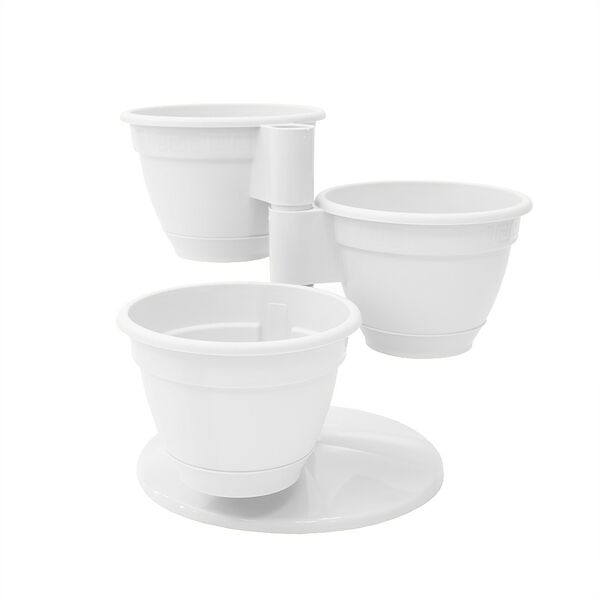 Цветочный каскад Антик из 3 горшков, белый