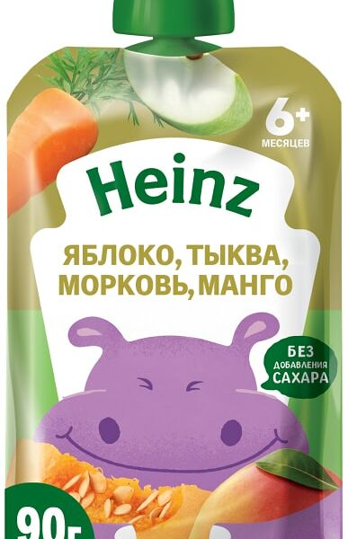 Пюре Heinz Яблоко-Тыква-Морковь-Манго с 6 месяцев 90г
