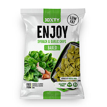 Чипсы Joxty enjoy шпинатные запеченные с чесноком (без глютена, веган) 40г, Италия