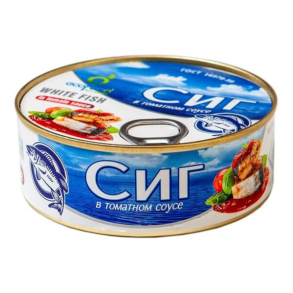 Сиг Лудога EcoFood Armenia в томатном соусе 240 г, Армения