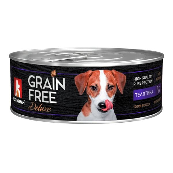 Влажный корм для собак Зоогурман Grain Free Deluxe, телятина