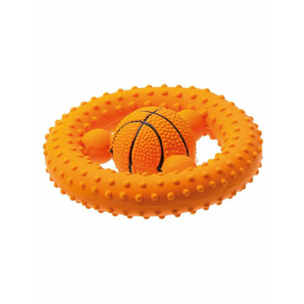 Игрушка для собак ZooOne Баскетбольный руль, латекс 12 см