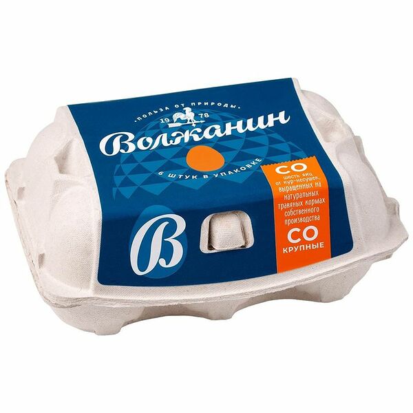 Яйцо куриное Волжанин С0 6 шт.