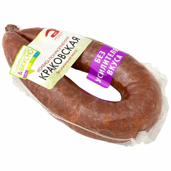 Колбаса полукопчёная МД Бородина Краковская, 400г