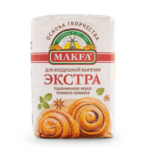 Мука пшеничная Makfa тонкого помола экстра, 2 кг