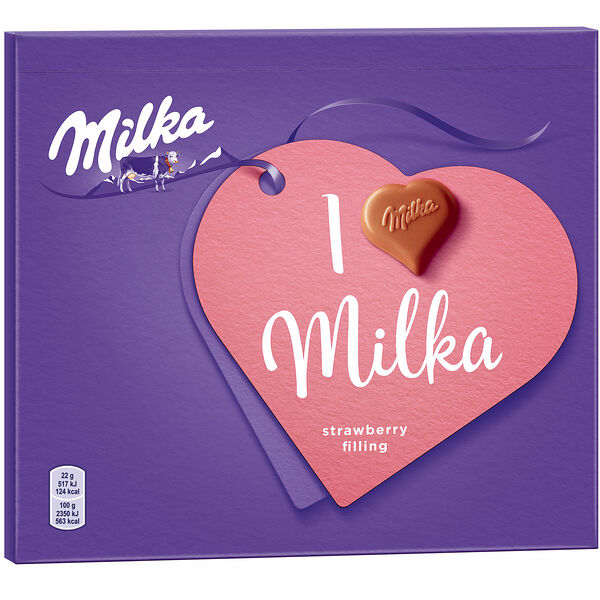 Конфеты Милка из молоч шоколада с клубничной нач 110г
