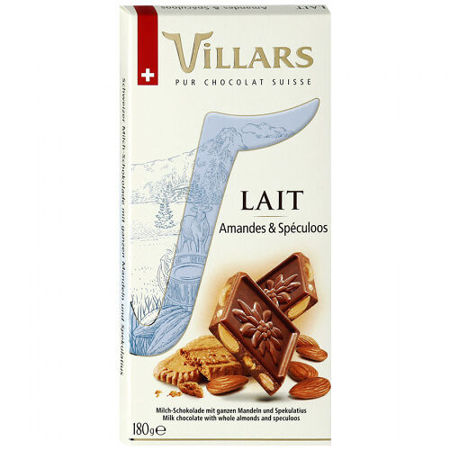 Шоколад молочный Villars с миндалем и печеньем