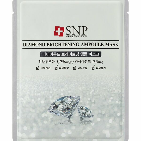 Маска тканевая SNP с бриллиантовой пудрой для улучшения цвета лица, 25 мл