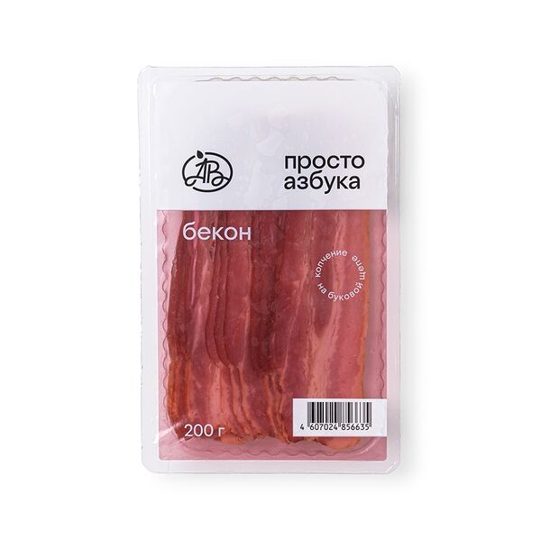 Бекон Просто Азбука сырокопченый, нарезка
