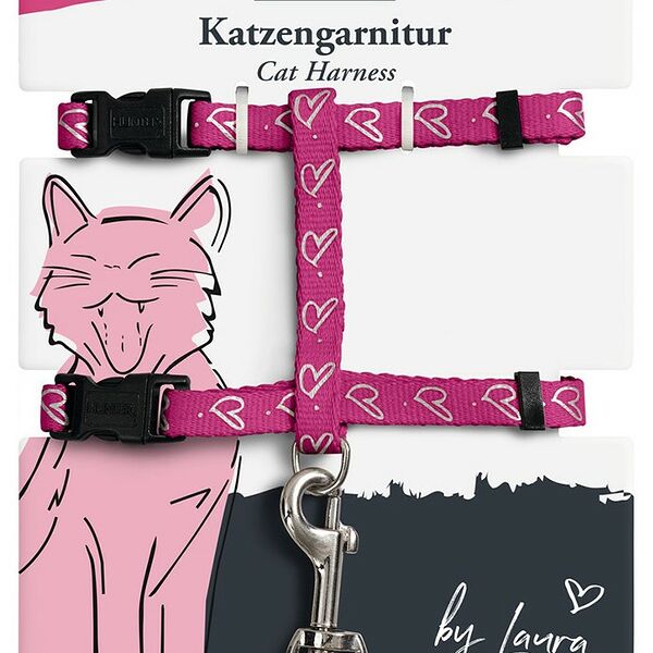 Hunter шлейка нейлоновая by Laura для кошек Розовый