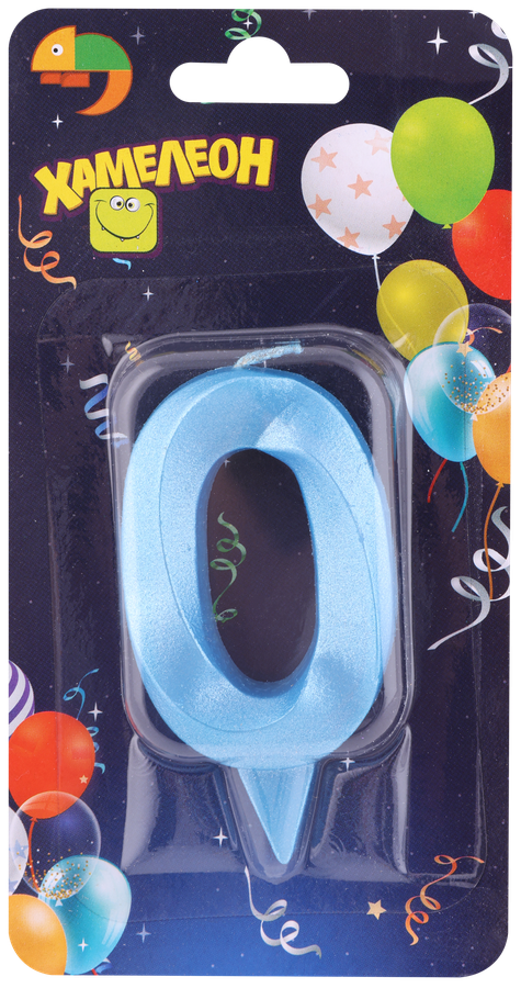 

Свеча Хамелеон Цифра 0 Грань, в ассортименте, 1 шт