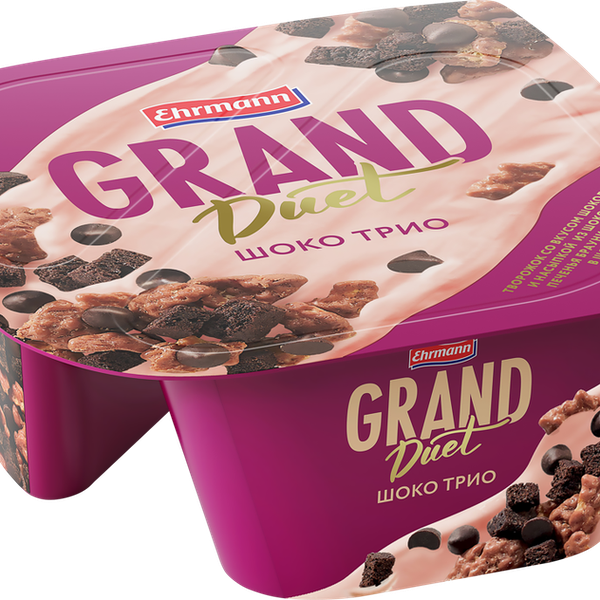 Творожок Ehrmann Grand Duet Шоко Трио 7,3%