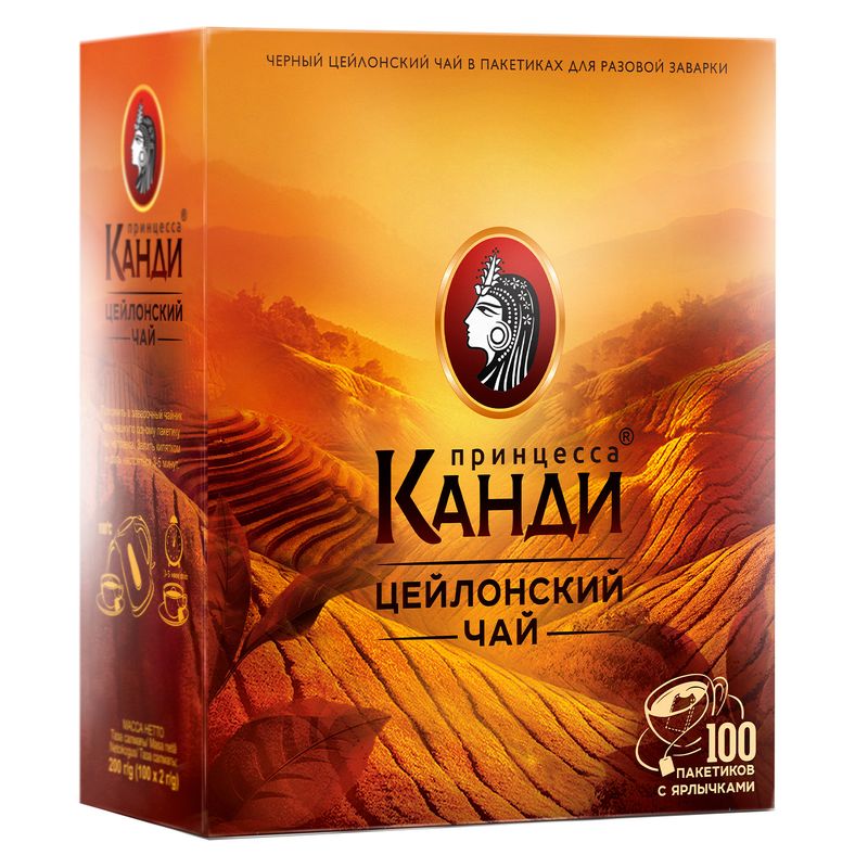 

Чай черный Принцесса Канди Цейлонский 100 пак, 200 г