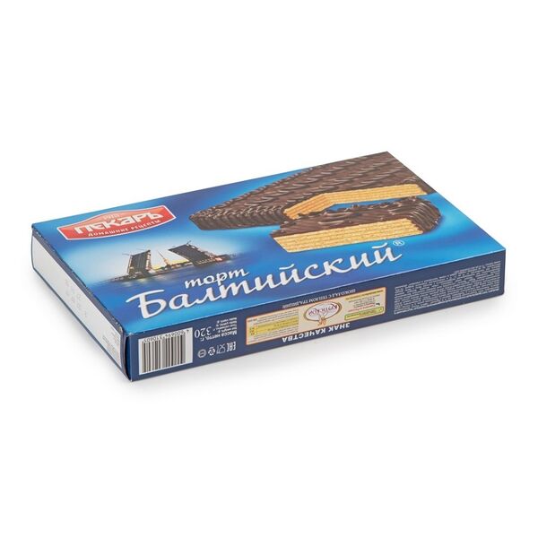 Торт вафельный глазированный Балтийский ТМ Пекарь