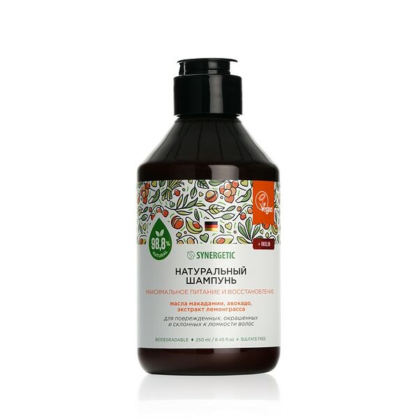 Шампунь для волос Synergetic Питание и восстановление, 250 мл