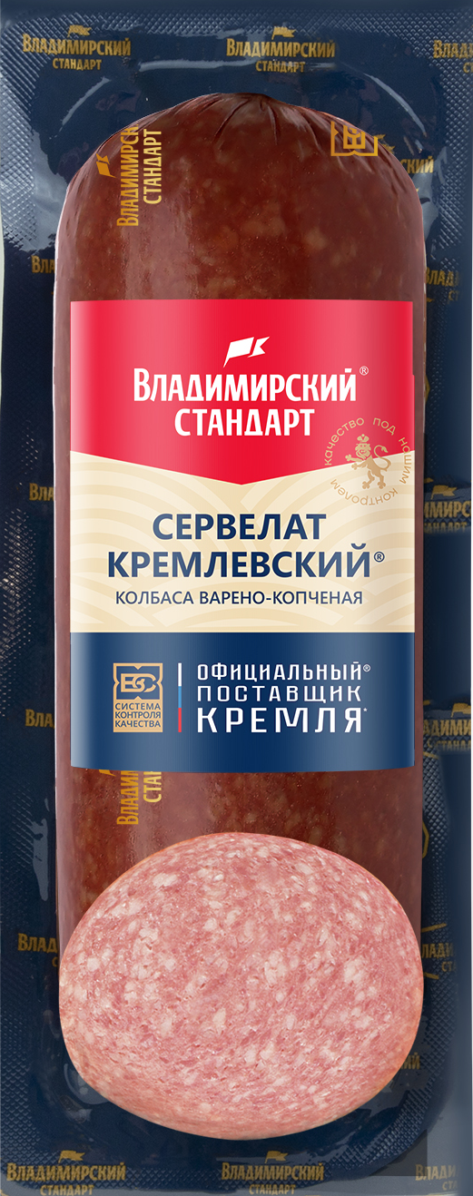 

Колбаса Владимирский Стандарт Сервелат Кремлевский варено-копченый