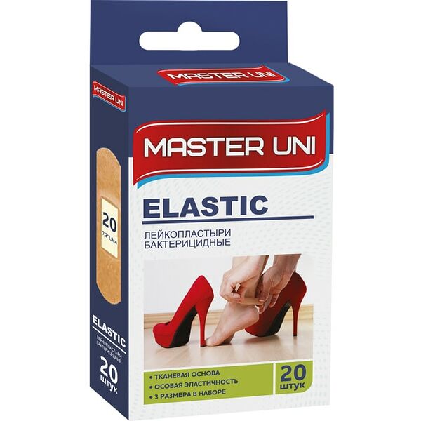 Лейкопластырь бактерицидный Master Uni Elastic 20шт