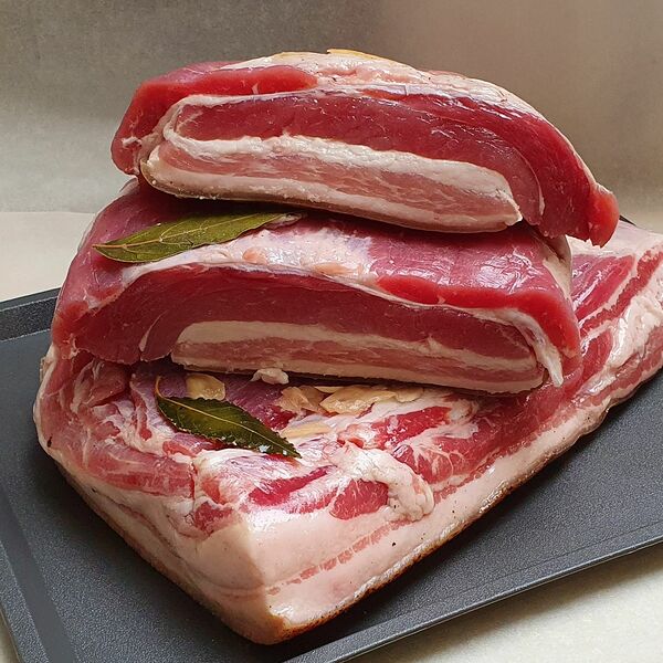 Грудинка солёная по-домашнему