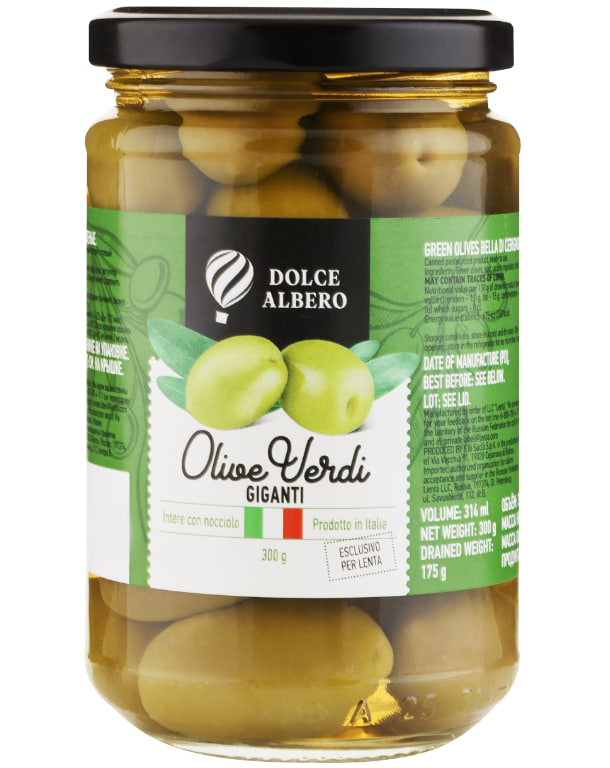 

Оливки DOLCE ALBERO Giganti зеленые