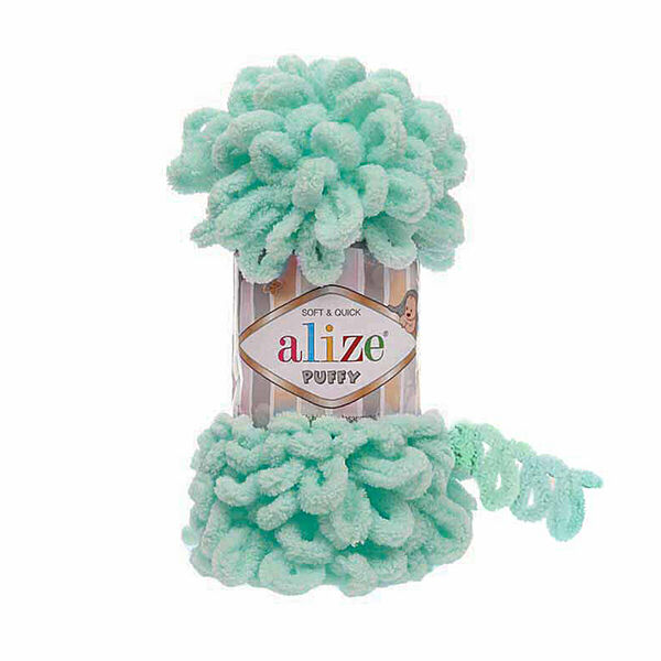 Пряжа Alize 'Puffy' 100г 9м (100% микрополиэстер)(19 светло-бирюзовый)