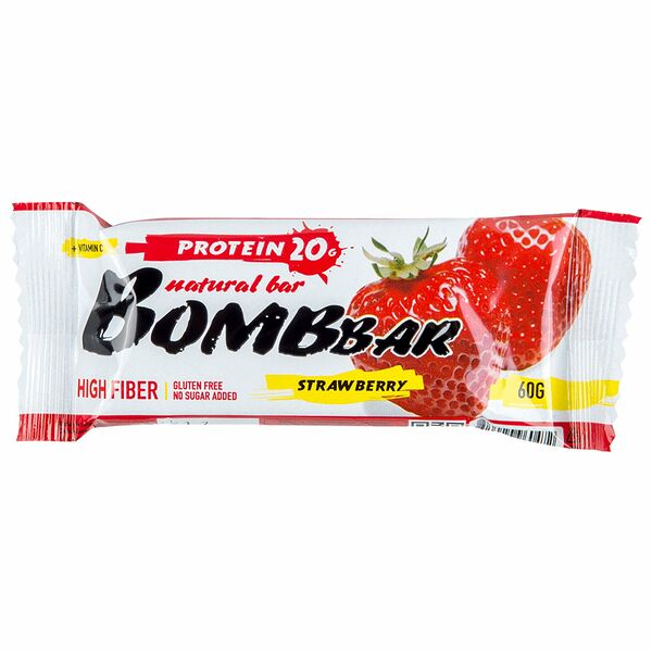 Батончик протеиновый BombBar Protein 20G Strawberry