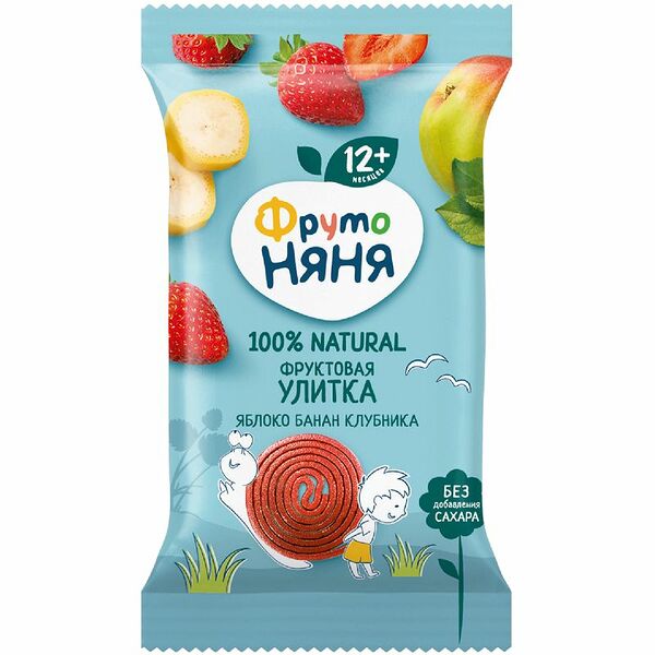 Фруктовые кусочки ФрутоНяня яблоко-банан-клубника для детского питания, 15г