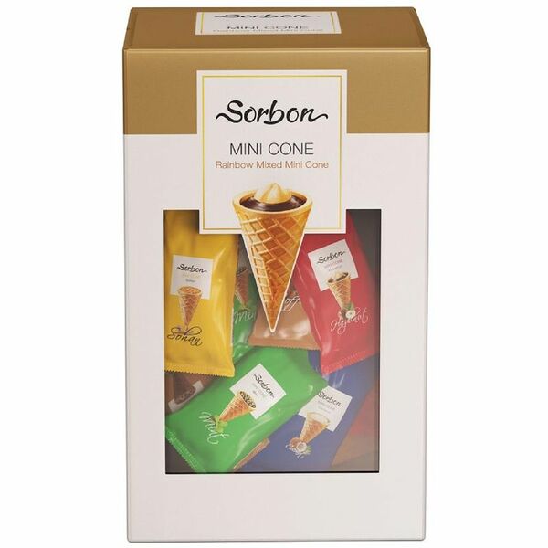 Мини-рожки Sorbon Радуга хрустящие с начинками, 200г