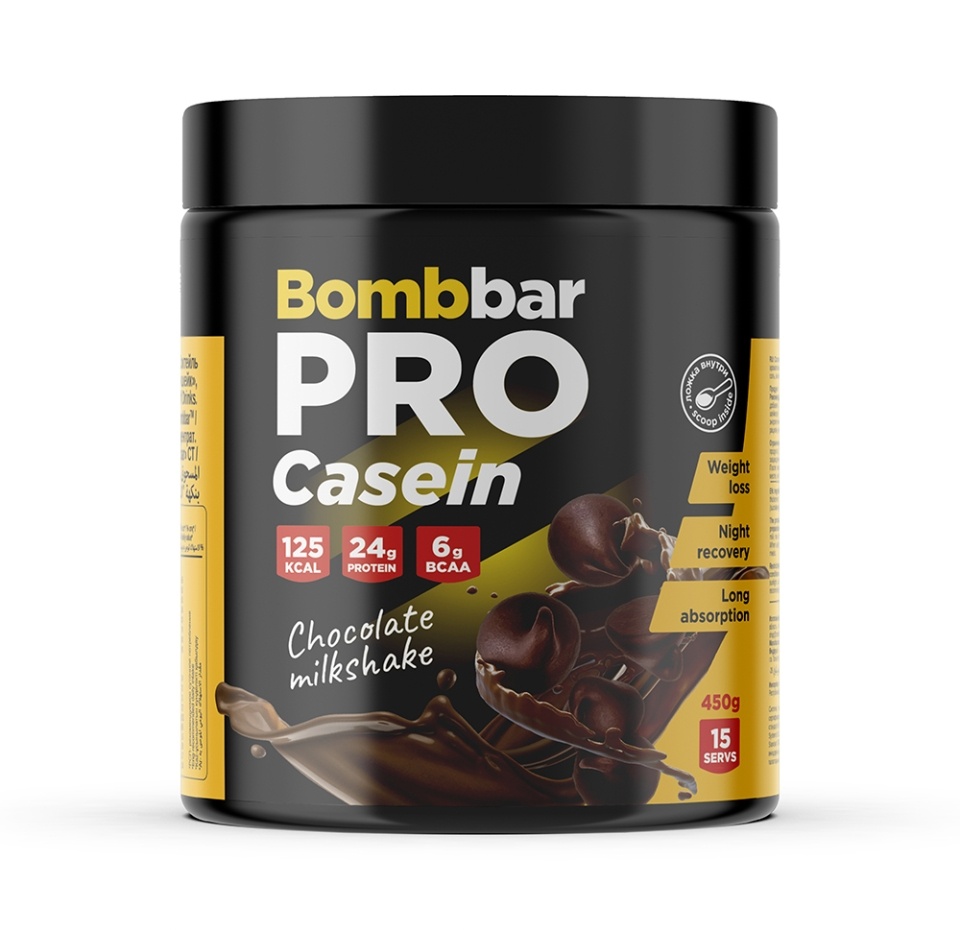 

Коктейль протеиновый Bombbar Casein Шоколадный милкшейк 450 г Россия