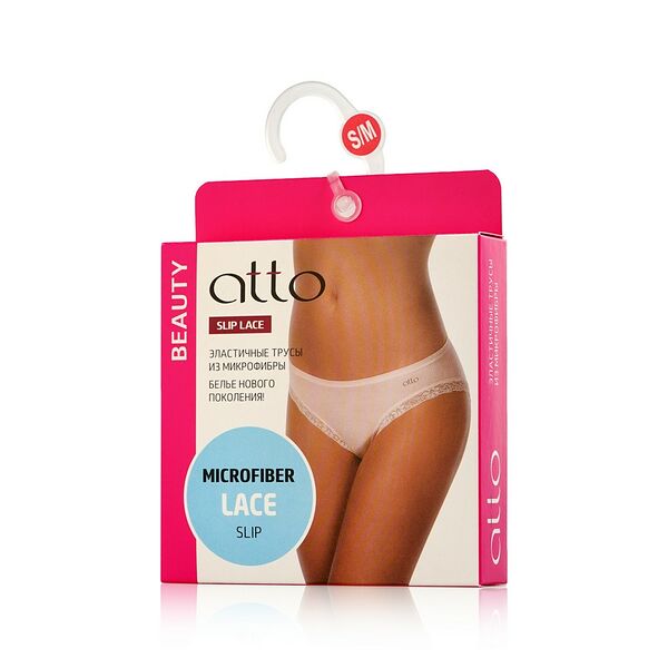 Женские трусы-слипы Atto Microfibra Lace розовые, S/M