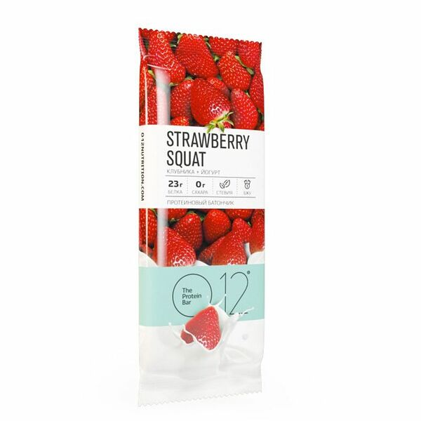 Батончик протеиновый О12 вафельный Клубника-Йогурт