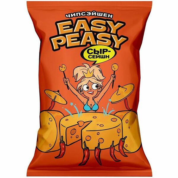 Чипсы картофельные Easy Peasy Сыр-сейшн со вкусом сыра 70 г
