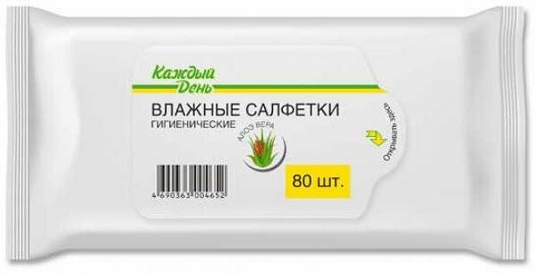 Влажные салфетки Каждый день, 80 шт