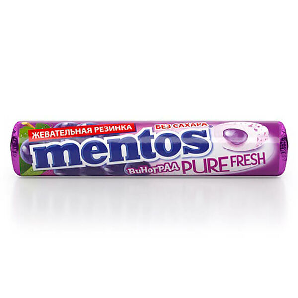 Резинка жевательная Mentos пур фреш 15,5г виноград ван мелле