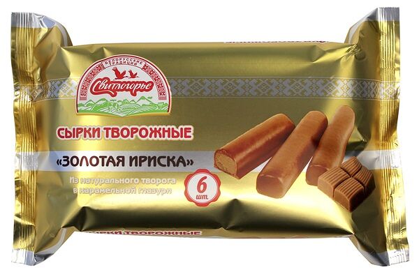 Сырок творожный Свитлогорье Золотая ириска в карамельной глазури палочки 23%