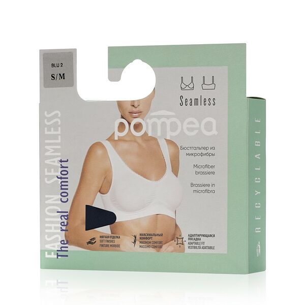 Женский бюстгалтер из микрофибры Pompea Seamless , Джинс , S/M