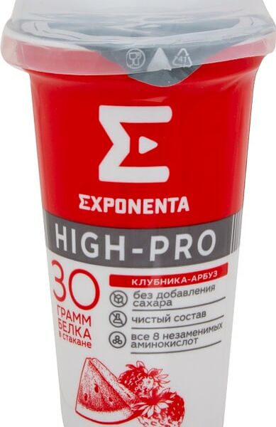 Напиток кисломолочный Exponenta Клубника-арбуз обезжиренный 250г