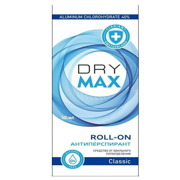 Dry Max Средство от обильного потоотделения классик ролик 50 мл