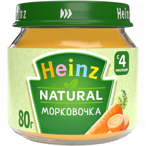 Пюре Heinz из моркови с 4 месяцев 80 г, Россия