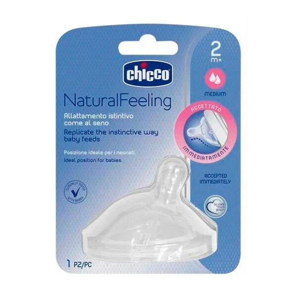 Chicco Соска Natural Feeling 2+ силиконовая средний поток с флексорами 1 шт