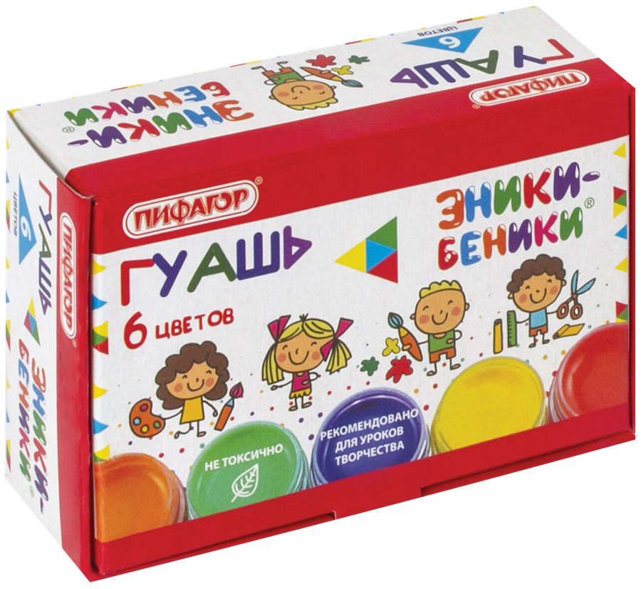 

Гуашь Пифагор Эники-Беники, 6х10мл