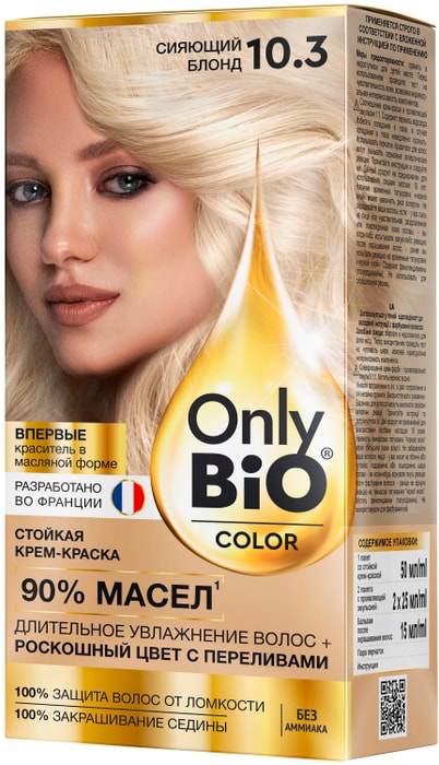 

Крем - краска для волос Only Bio Color 10.3, Сияющий блонд 115 мл