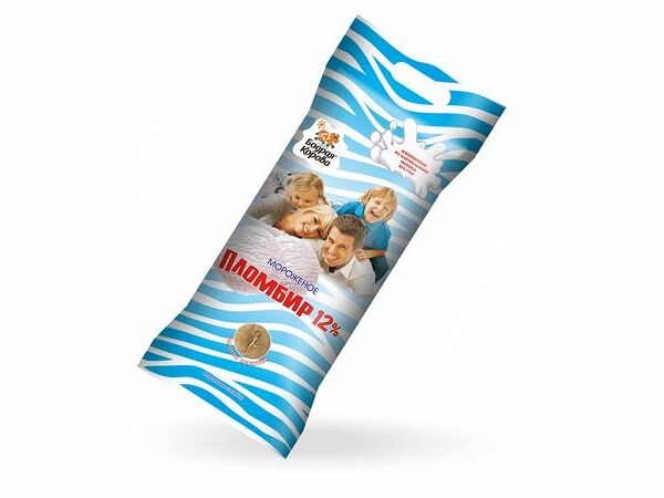 Мороженое Бодрая Корова пломбир, брикет